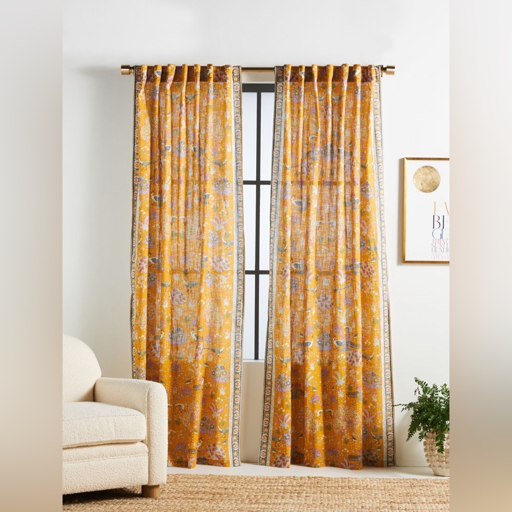 Anthropologie Set of Darby Curtains 63x50